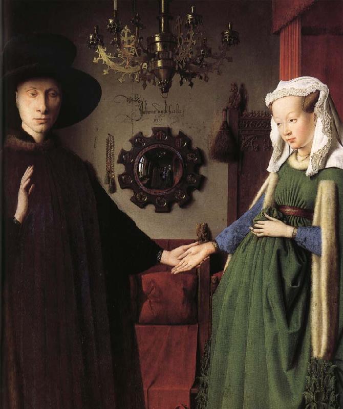 Jan Van Eyck Details of Portrait of Giovanni Arnolfini and His Wife oil painting picture